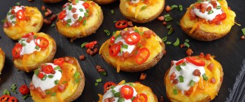 Papas cambray rellenas de chorizo ranchero
