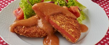 Salchichón Chimex a la Parmesana en Salsa de Manzana