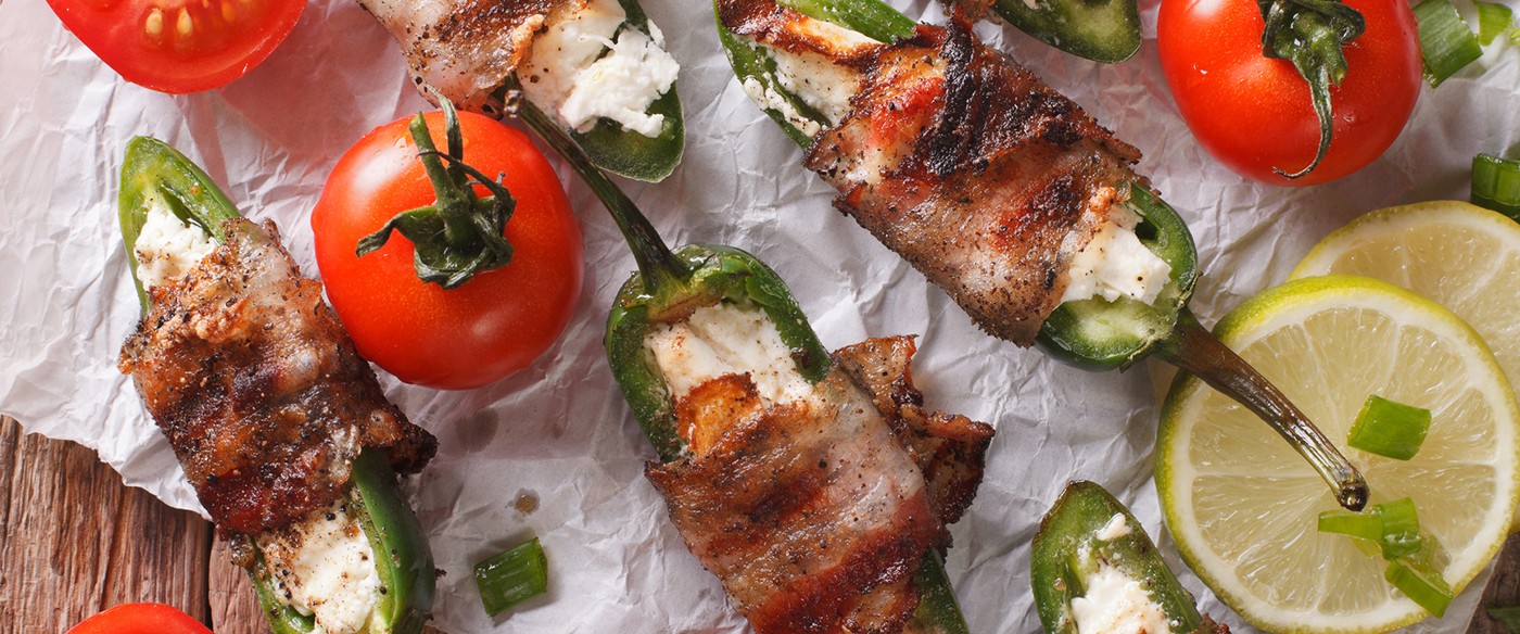 Chiles de queso envueltos en tocino Chimex