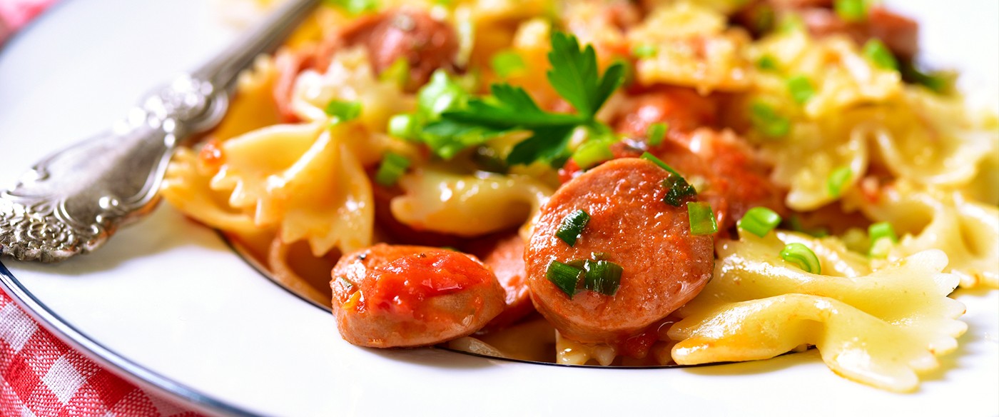 Sopa de moñitos con Salchichas de Pavo Chimex