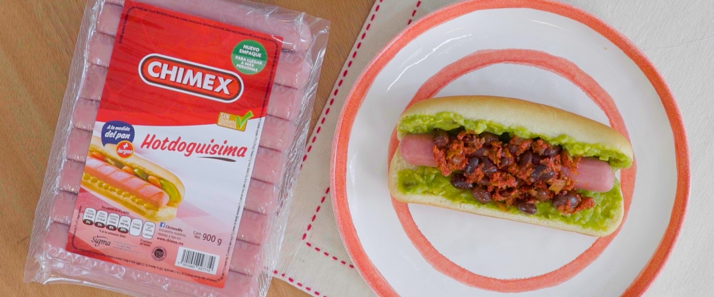 Hot dog casero con Chorizo Chimex
