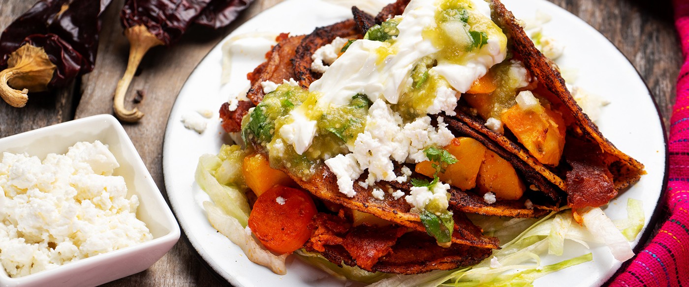 Enchiladas de chorizo Chimex y papas