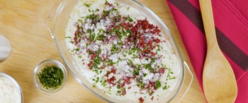 Mil hojas de papa con chorizo