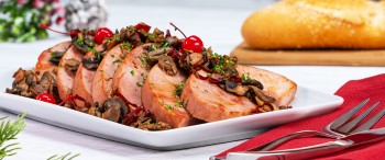 Pierna Ahumada acompañada de Tocino y Champiñones